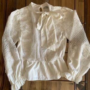 Story On White Lace Blouse